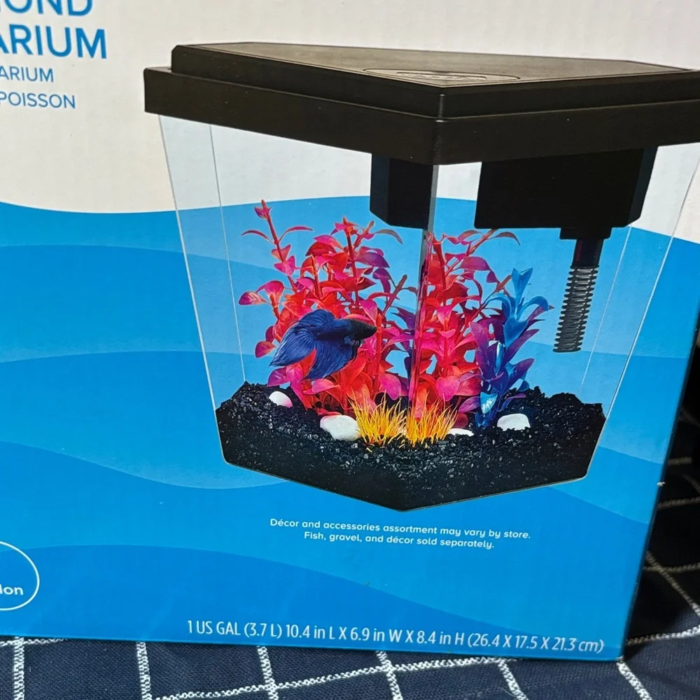 Black Aquarium Kit with LED Lighting